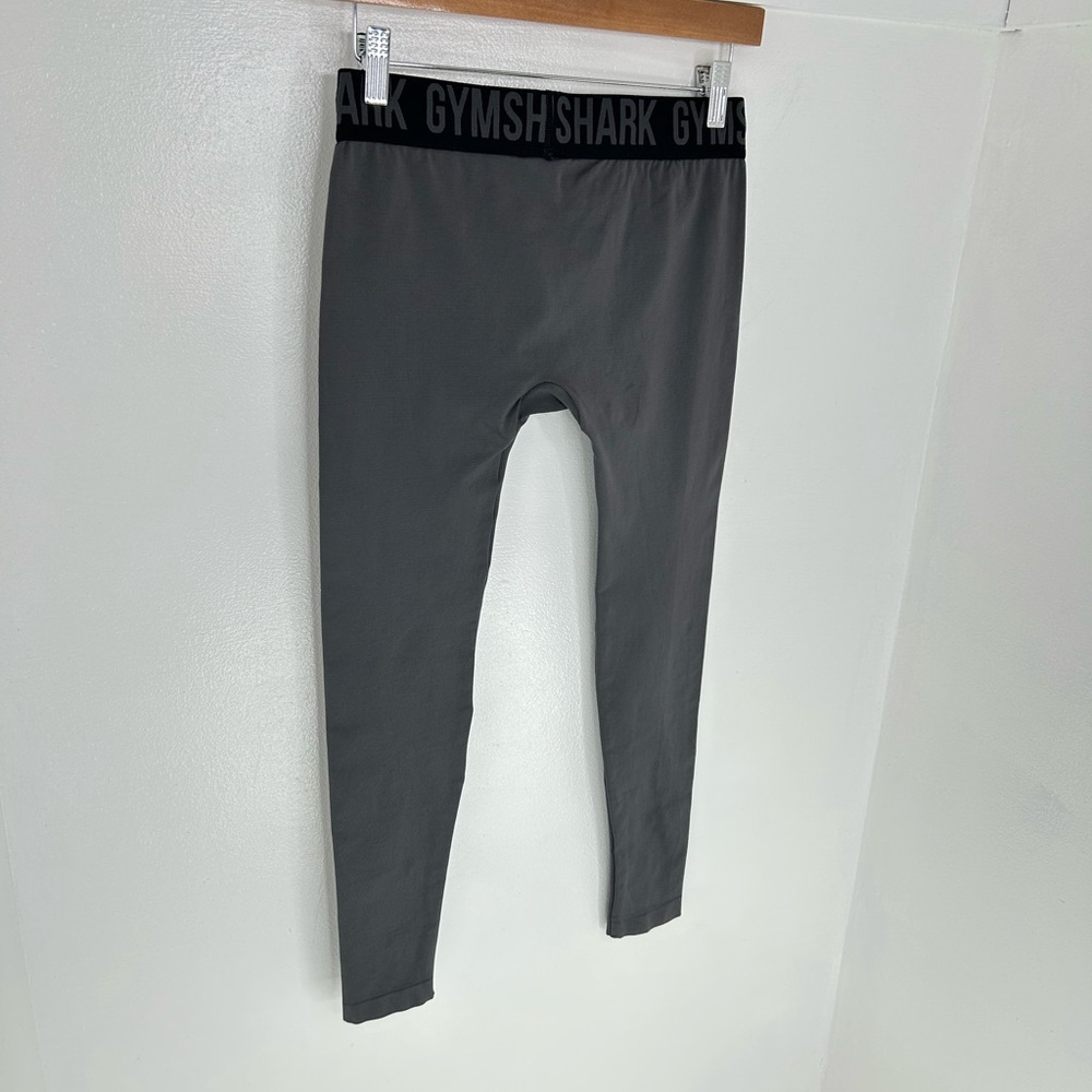 Gymshark Womens Leggings‎ Size Small Gray Midrise Logo Workout Activewear 27x25 - Picture 8 of 11